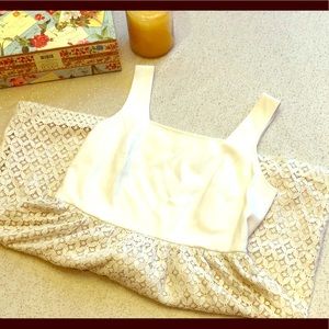 Dress• White Top & Off-White/lined Lace Bottom